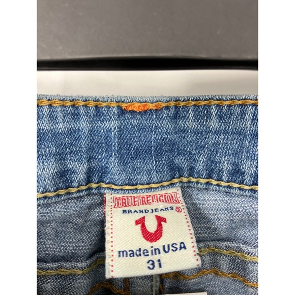 True Religion Joey Flare Jeans Medium Wash Low Rise Twisted Seam Size 31‎ USA - Picture 3 of 3